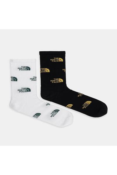 THE NORTH FACE Everyday Cre Women's Logo Socks- 2P Nf0A8Brbfuq1 Black-Xs