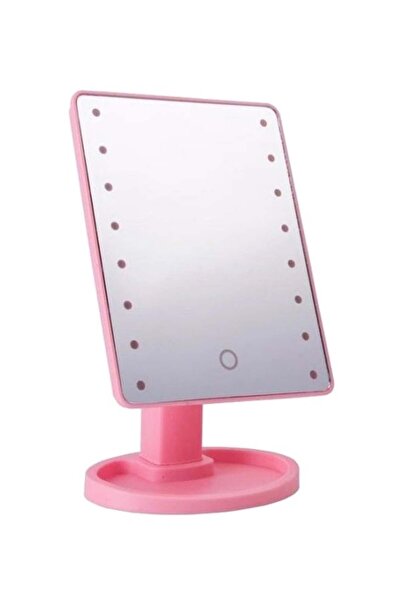 Generic مرآة مكياج قابلة للتعديل مع أضواء LED وردي/فضي