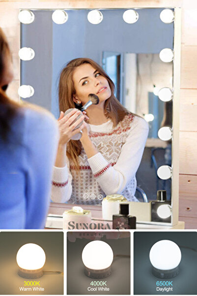 Sunora Beauty Makyaj Aynası Işığı 10'lu Hollywood Tarzı Ayna Led Işık Usb'li ...