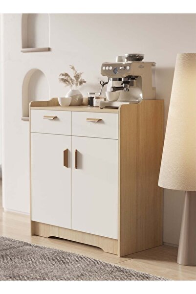 AGD Corner Coffee Cabinet 80*40*90cm with Large Storage Capacity for Living Room or Office