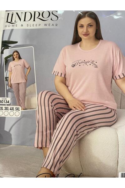 lindros Plus Size Milan Fabric Pajama Set