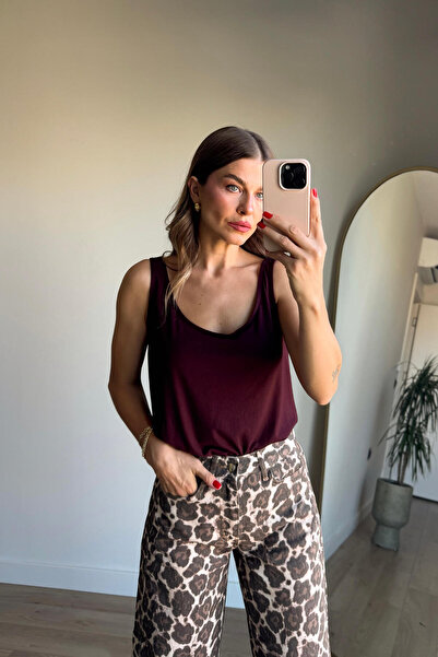 Sue Store Μπλούζα με χοντρό λουράκι σε μπορντό χρώμα