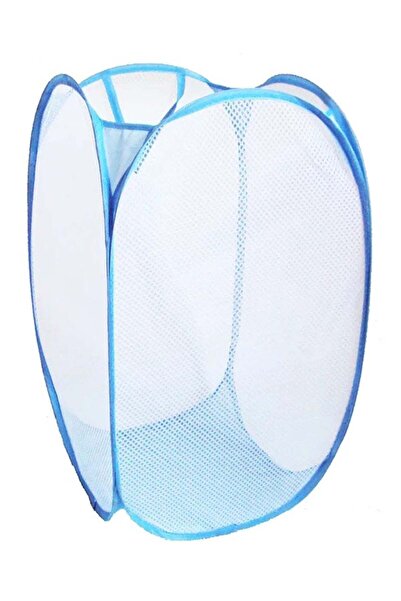 Generic Foldable Washing Laundry Basket Bag Blue