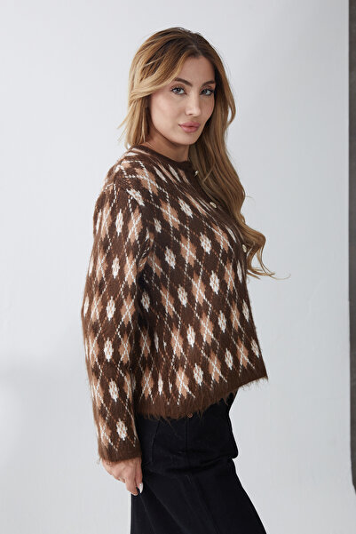 DPARİS Diamond Patterned Buttoned Knitwear Cardigan