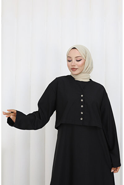 sefamerve Σετ Μπουφάν και Ζιλέ 2155-06 Μαύρο