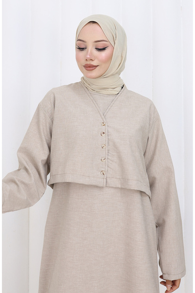 sefamerve Σετ δύο τεμαχίων μπουφάν και καμπαρντίνα 2155-12 Mink