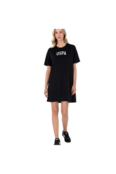 U.S. Polo Assn. Rochie tricotată mini pentru femei, cu decolteu rotund, din a...