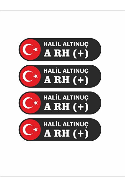Altınuç Art Design 5 Adet Kişiye Özel Kan Grubu Folyo Sticker Kask Motor Bisi...