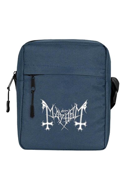 CrowsGate Geantă de umăr cu logo Mayhem Culoare bleumarin