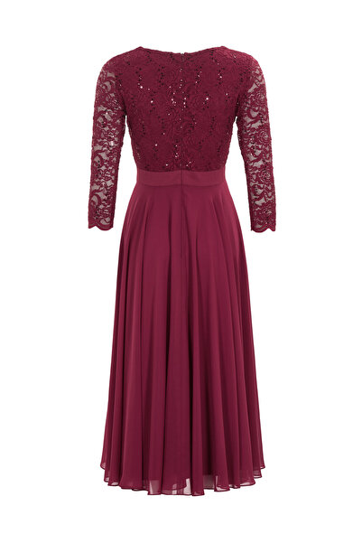 Swing Γυναικείο φόρεμα κοκτέιλ 5AE29100 Μπορντό