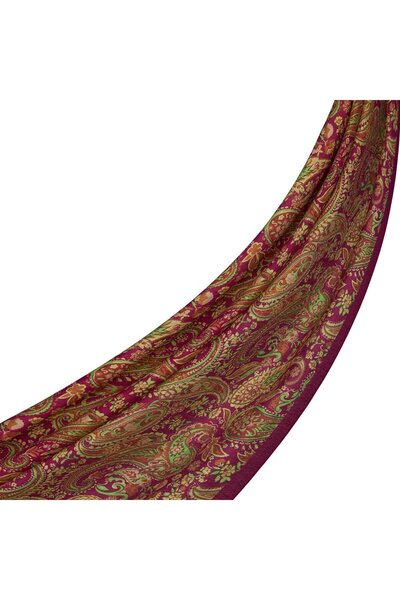 ipekevi Mezopotamya Desenli Tensel Şal 02889-Fuşya