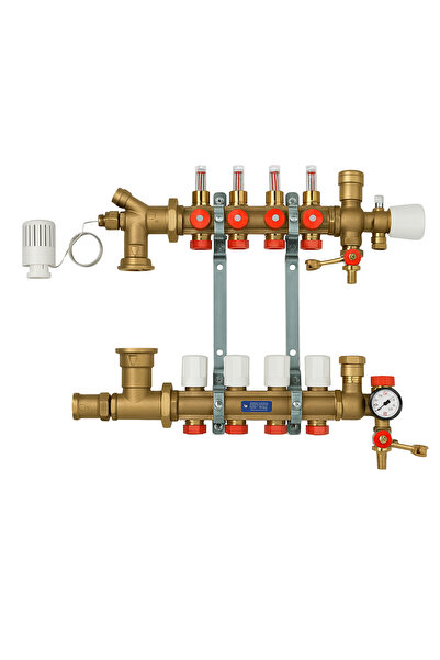 GIACOMINI Pre-assembled distributor set with R557FY008 flow meters, 8 circuit...