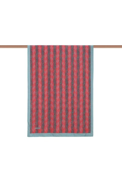 ipekevi Monogram Patterned Tensl Shawl 02891-Burgundy Gray