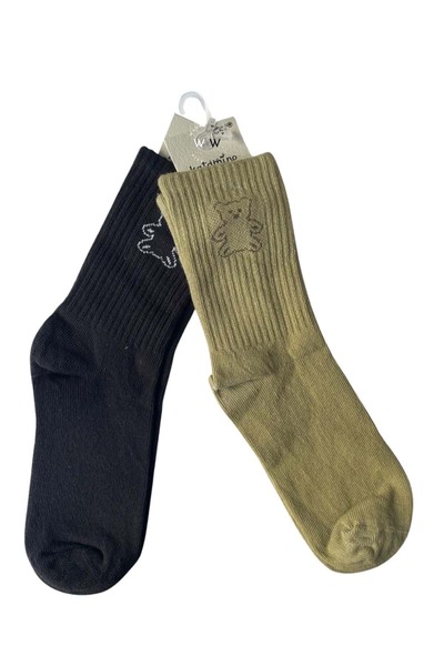 ww waka waka kids store Унисекс детски комплект от 2 чифта чорапи с цветен ме...