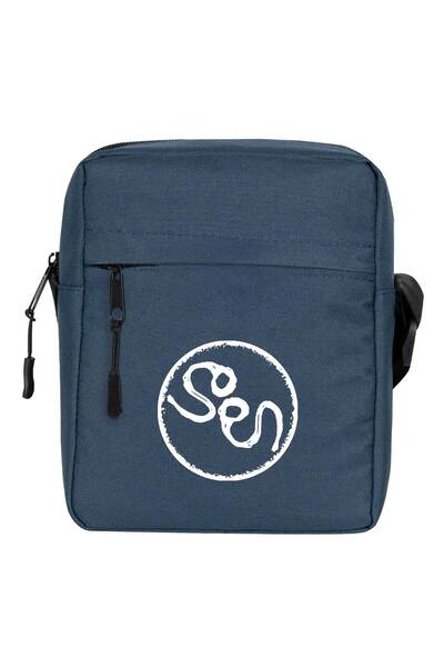 CrowsGate Geantă de umăr cu logo Soen Culoare bleumarin
