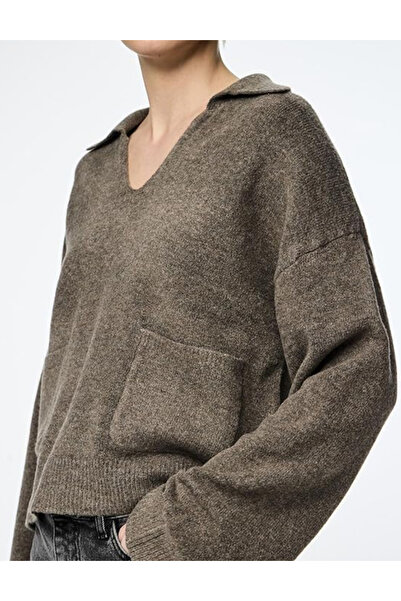 PIECES sweater, brown