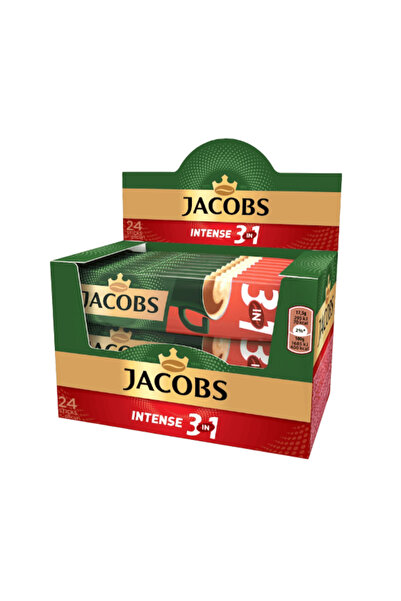 Jacobs Cafea instant, Jacobs, 3 in 1 Intense, 24 plicuri x 17.5 g, 420 g