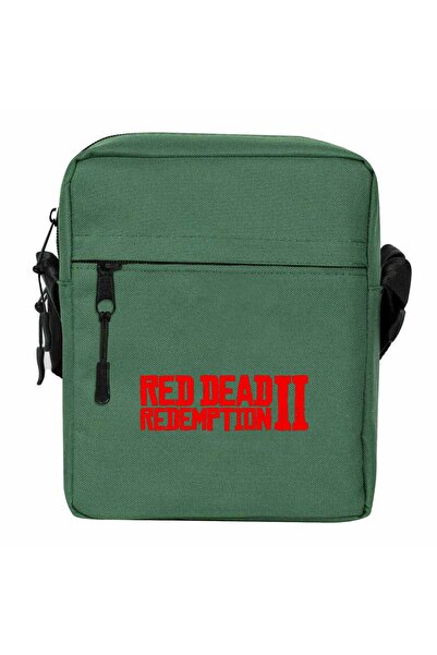 WAKHA Red Dead Redemption 2 Red Text Shoulder Bag Green Color
