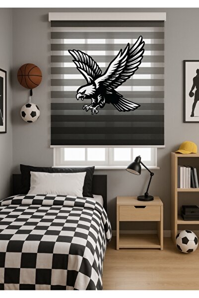 Pembepanjurevtekstıl (ENXBOY)KARTAL DİJİTAL BASKILI ZEBRA PERDE-ÇOCUK ODASI PERDESİ-ZEBRA STOR PERDE