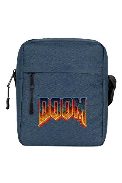 CrowsGate حقيبة كتف دوم فينتاج باللون الأزرق الداكن