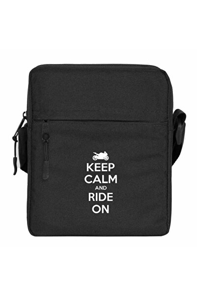 WAKHA حافظ على الهدوء واركب على حقيبة الكتف باللون الأسود