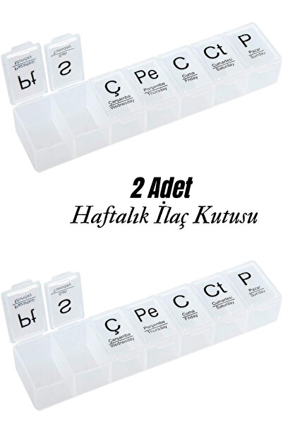 MultiTrendy 2 Adet Haftalık İlaç Kutusu Hap Kutusu Düzenleyici Haftalık İlaç ...