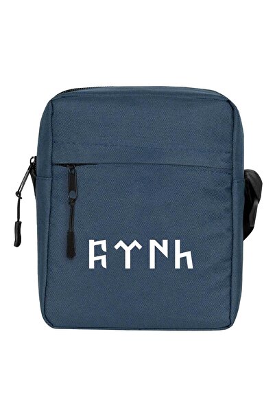 CrowsGate Τσάντα ώμου τουρκικής γραφής σε μπλε ναυτικό χρώμα