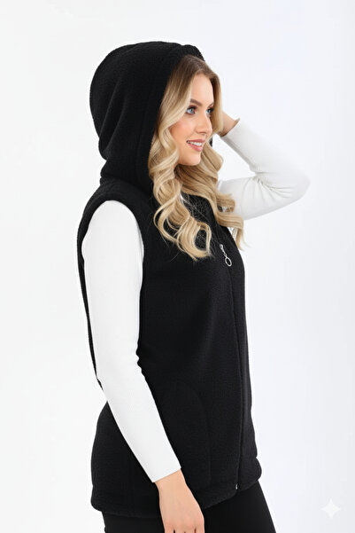 Taşoğlu Collection Hooded Women's Fleece Vest