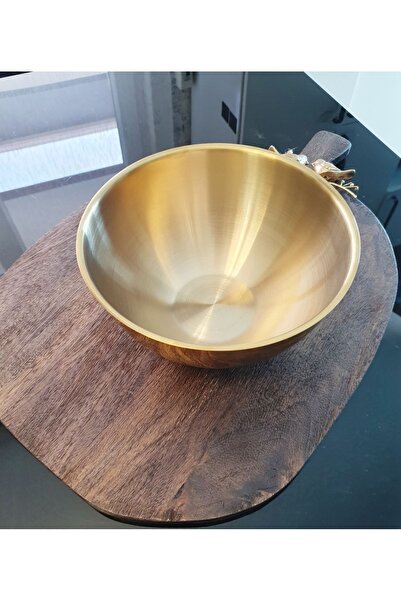 LOVYCO Gold Stainless Steel Mixing and Salad Bowl 25 cm 4 Liter Whisking Kneading Dough Storage Bowl