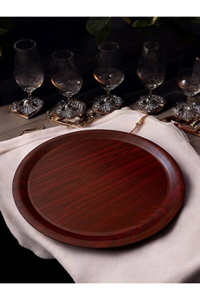 BARITCIOGLU Round Non-Slip Tray Presentation Tray Medium Size 38 cm