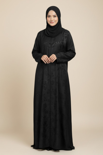 Muchmy عباية عربية عباية نسائية عباية سوداء للبنات بإغلاق كامل بأزرار مع وشاح