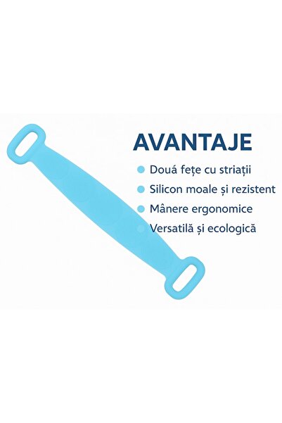 GermaNova Silicone Bath Brush for Back Washing GermaNova, Scrub and Massage, Striations on Both Sides, Light B