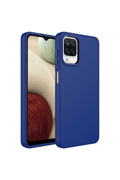 Generic Brand غطاء سيليكون لهاتف Galaxy A12 مع إطار معدني وتصميم أزرار من تاي...