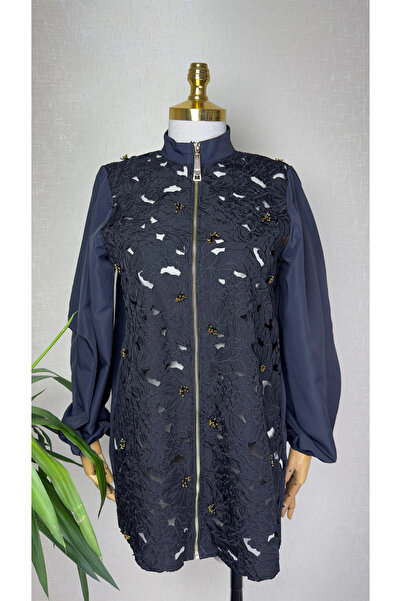 Missemramiss Siyah Renk Lacy Bomber Ceket