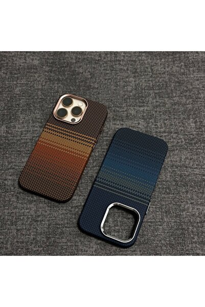 Generic جراب iPhone 14 Pro Max مصنوع من ألياف الكربون ومضاد للصدمات وغطاء خلف...