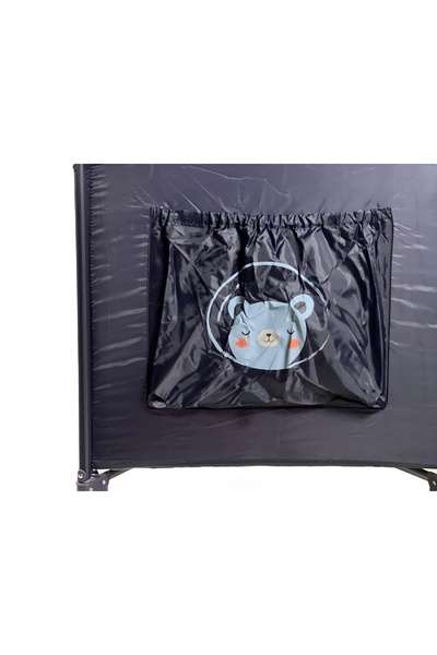 ALBADER Rectangular Kids’ Playpen with Wheels – Foldable Baby Playpen with Side Door, Safe Mesh Panels