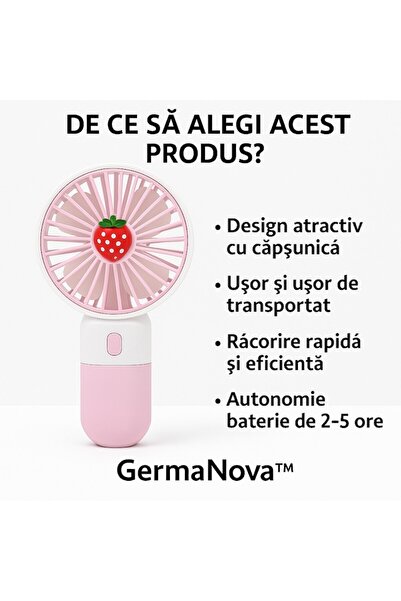 GermaNova Mini Portable Fan ™ Strawberry