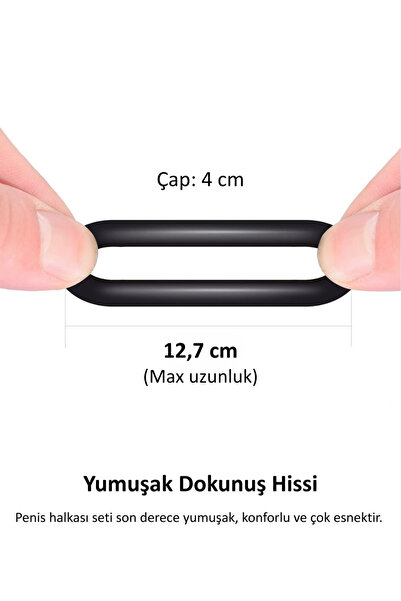 Kulis Grup SENSUALMEDİKAL Silikon Penis Halkası Seti – Uzun ve Sert İçin Esnek 3'lü Set Yüzük