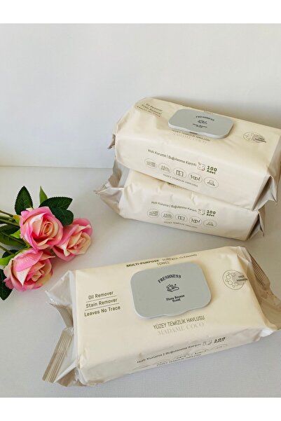 Madame Coco Yüzey Temizlik Havlusu Flora BREEZE-100'LÜ 3'lü Paket