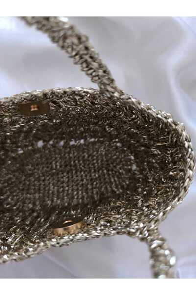 GOLD TEKSTİL Oyster Handmade Gold Bag - Handcrafted Elegance!