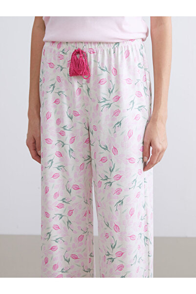 LC Waikiki Блискучі вибори від Shining Store | Жіночі піжамні штани з еластичним поясом і квітковим принтом