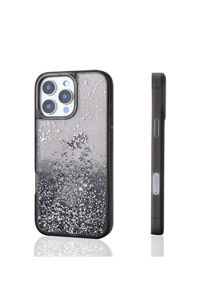 toyigoo iPhone 16 Pro Case Liquid Glitter Transparent Back Surface Tygo Keto ...
