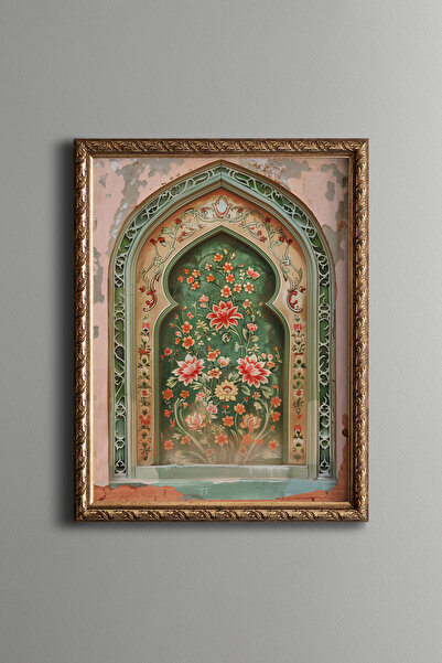 epiqart Filistin Çiçekli Kemer - Vintage Desenli Çerçeve