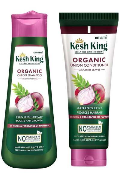 kesh king مجموعة العناية الطبيعية بالشعر - شامبو وبلسم البصل العضوي مع الأعشاب