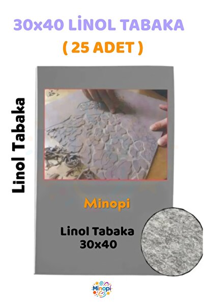 Minopi (25 Pieces) Linoleum Sheet 2.5 mm A3 - 30X40 Size 1St Grade Quality Linol Gray