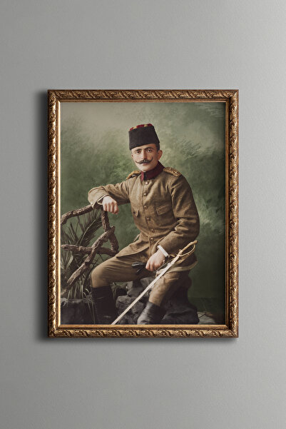 epiqart Enver Paşa - Vintage Desenli Çerçeve
