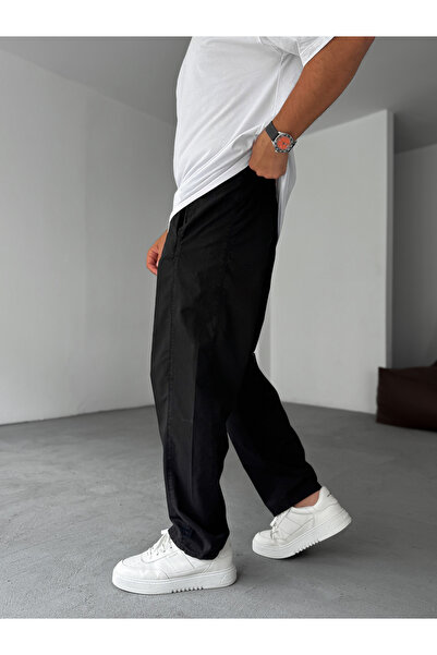 BYBASICMAN Чорні штани з боковими швами YP-5029