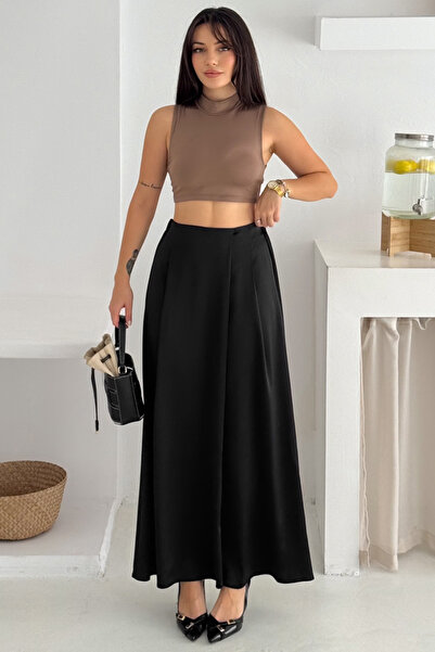 Noa Noa Fusta lungă din satin pentru femei – stil fluid și elegant