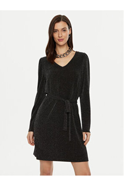 VILA Γυναικείο Πλεκτό Φόρεμα 14100741 Μαύρο