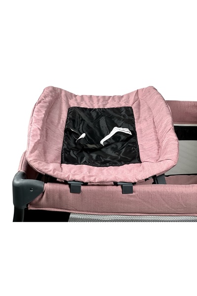 ALBADER Baby Crib and Playpen with Canopy and Mosquito Net, Two-Level Baby Playpen, Foldable Baby Bed